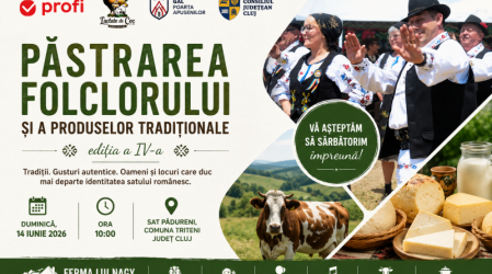 „O zi în inima satului românesc - Ferma lui Nagy găzduiește cea de-a IV-a ediție a sărbătorii tradițiilor autentice”.